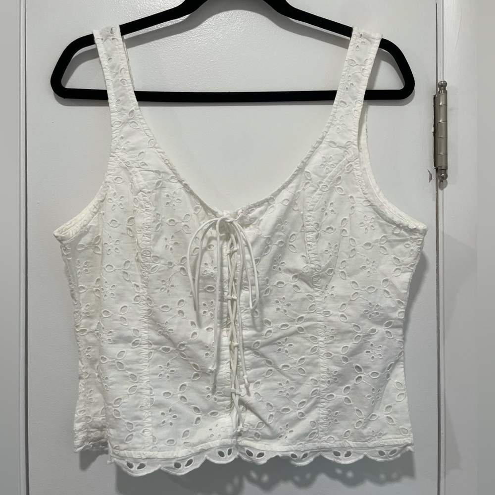 Abercrombie & Fitch White Eyelet Top